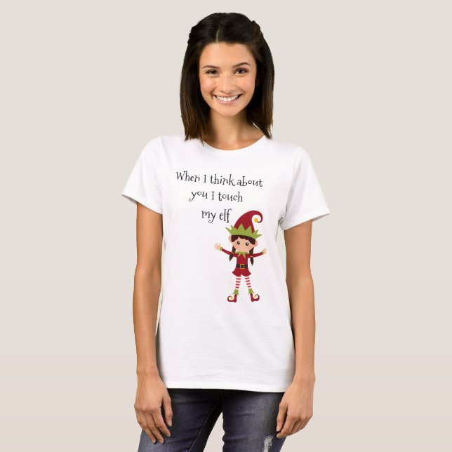 Camiseta Cuando pienso en ti toco a mi mujer elfa (Anverso completo)
