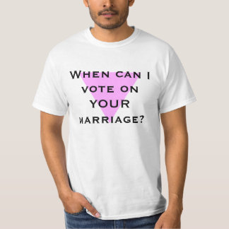 Camiseta ¿Cuándo puedo votar sobre SU boda?