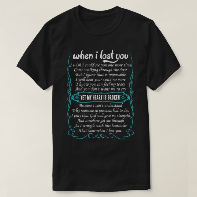 Camiseta Cuando Te Perdí Mi Día Conmemorativo Del Ángel Gua (Diseño del anverso)