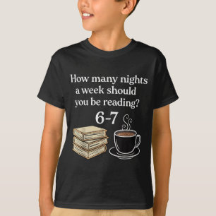 Camiseta Cuántas Noches 6 7 Meme Divertido Amantes de Leer 
