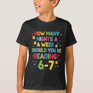 Camiseta Cuántas Noches A La Semana Deberías Leer 6-7 B