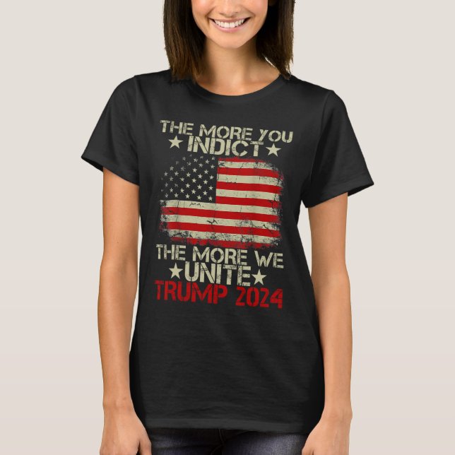 Camiseta Cuanto más nos unimos a Maga Trump, índico (Anverso)
