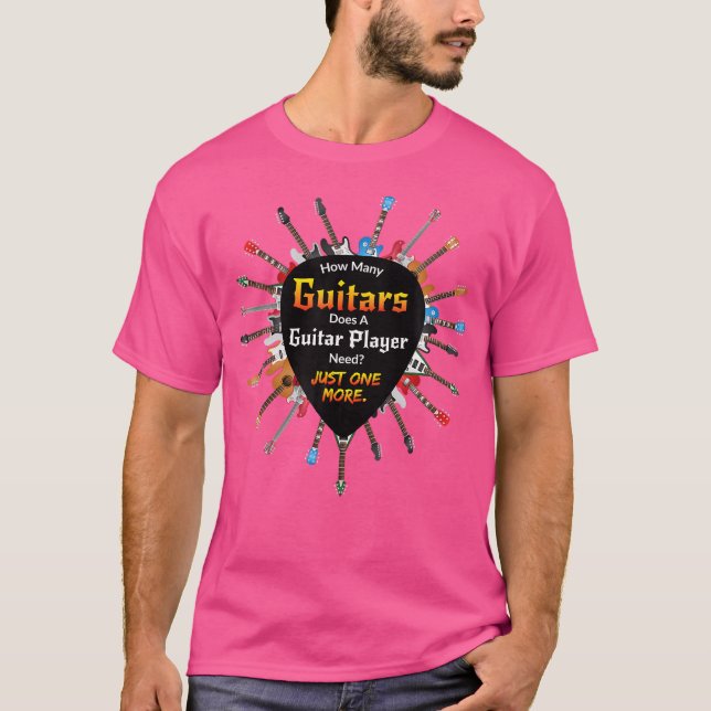 Camiseta ¿Cuántos Guitars necesita un guitarrista? (Anverso)
