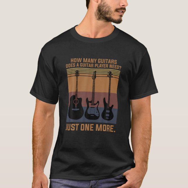 Camiseta ¿Cuántos Guitars Vintage Design Para Hombres Guita (Anverso)