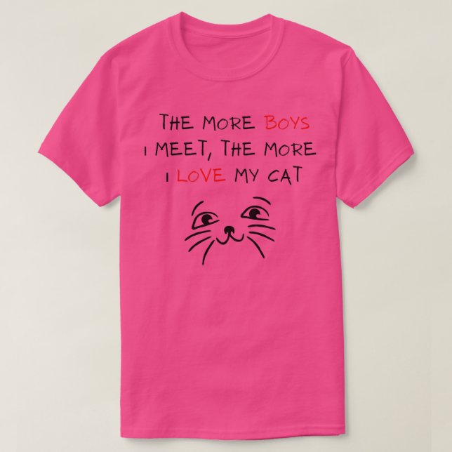 Camiseta Cuantos más chicos conozco más amo a mi Gato (Diseño del anverso)