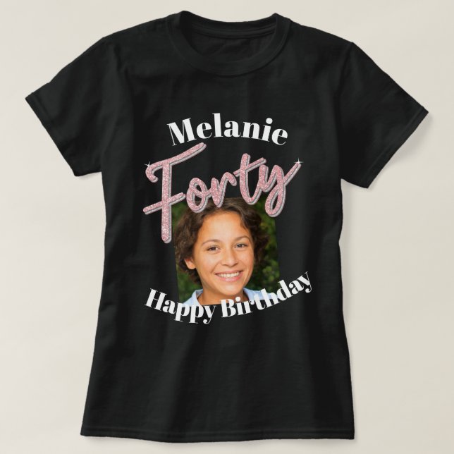 Camiseta Cuarenta y cuarenta años guión gráfico de cumpleañ (Diseño del anverso)