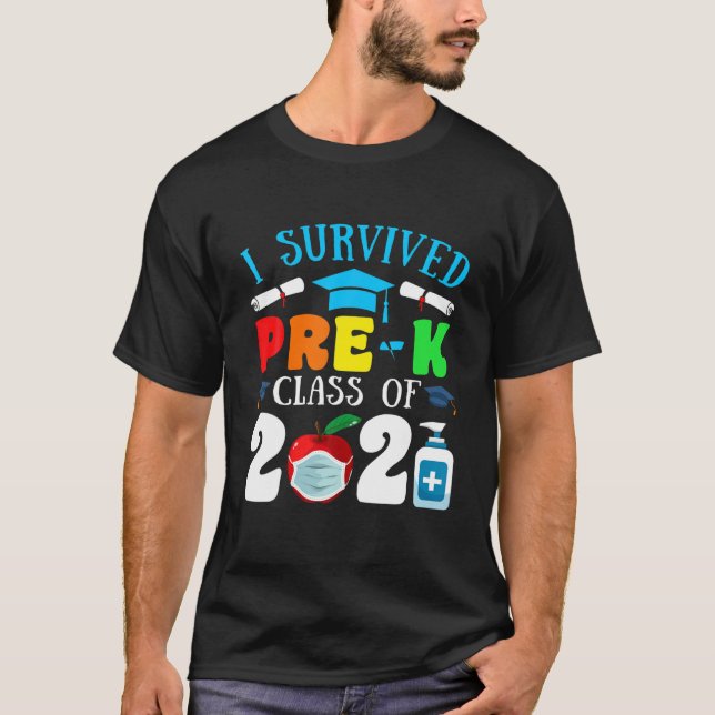 Camiseta Cuarentena de graduación previa a K sobrevivió cla (Anverso)