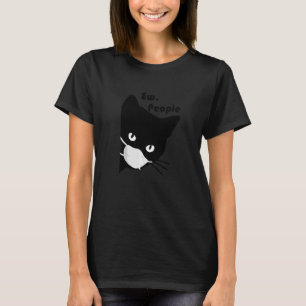 Camiseta Cuarentena de máscara de gato negro