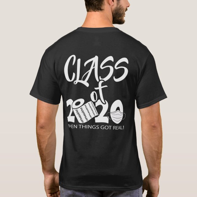 Camiseta Cuarentena de salida recta - Clase de 2020 (Reverso)