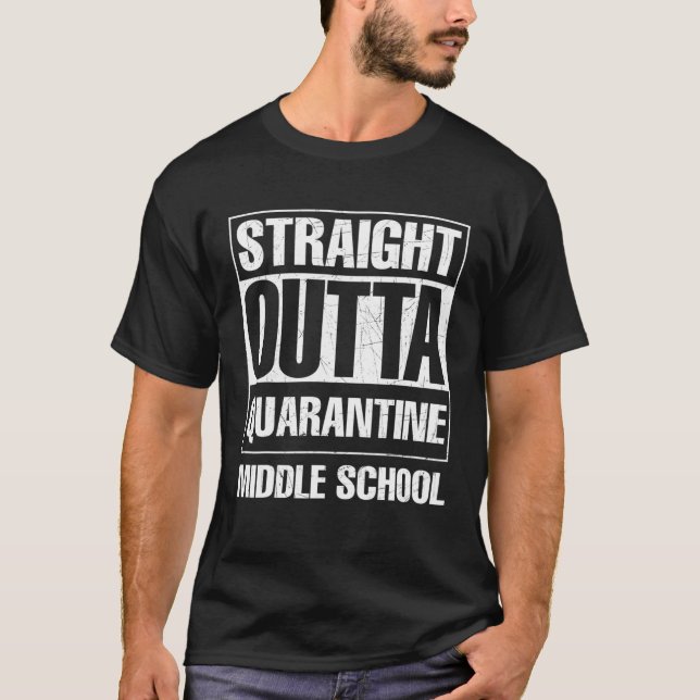 Camiseta Cuarentena directa fuera de la escuela secundaria (Anverso)