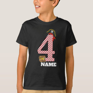Camiseta cuarta fiesta de cumpleaños de piratas