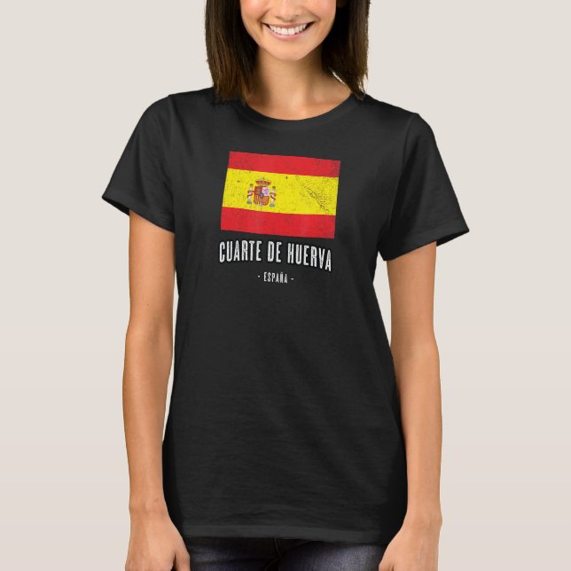 Camiseta Cuarte De Huerva España Es Bandera Ciudad Bandera  (Anverso)