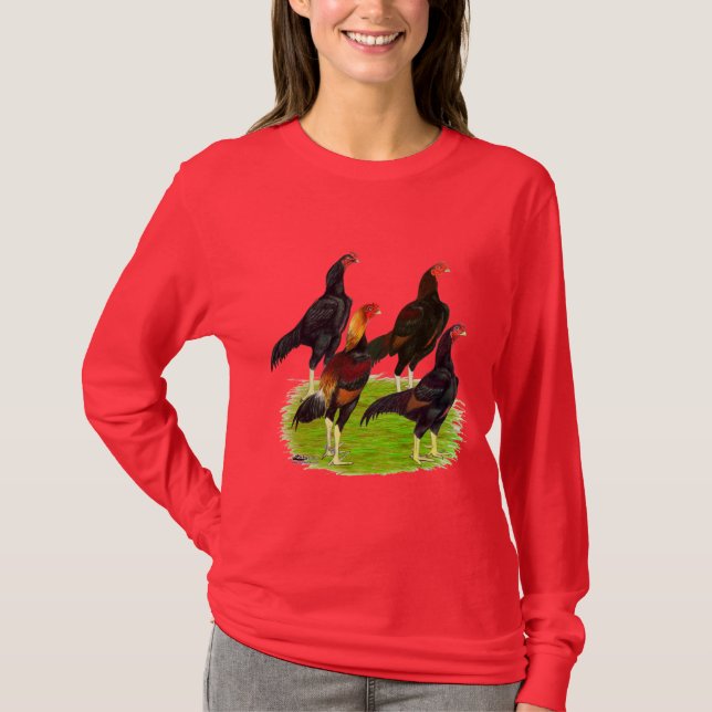 Camiseta Cuarteto de aves de caza oriental (Anverso)