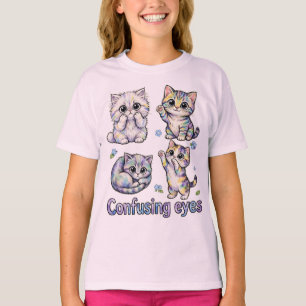 Camiseta Cuarteto de Gatitos Adorables, Amante de Gatos Ojo