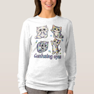 Camiseta Cuarteto de Gatitos Adorables, Ojos de Gato 👁️ Am