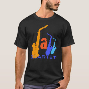 Camiseta Cuarteto de Jazz Cartas de Saxofones Tee