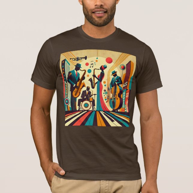 Camiseta Cuarteto de la Edad de Jazz de Mid Century (Anverso)