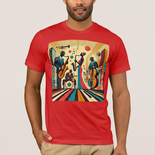 Camiseta Cuarteto de la Edad de Jazz de Mid Century (Anverso)