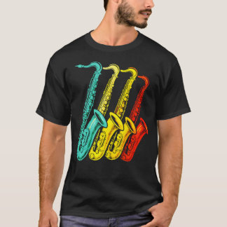 Camiseta Cuarteto de Saxofón - Retro Sax Jazz