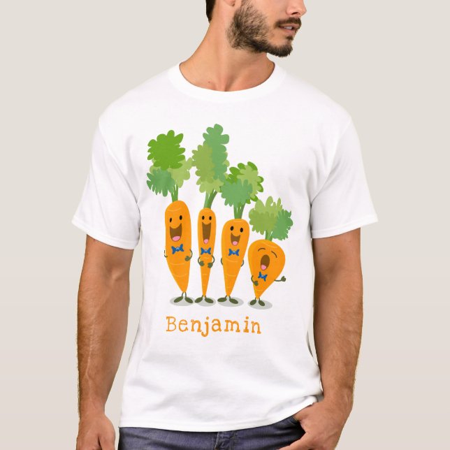 Camiseta Cuarteto de zanahoria cantante lindo ilustracion p (Anverso)