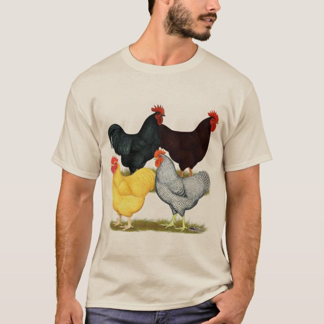 Camiseta Cuarteto pesado del pollo del gallo (Anverso)