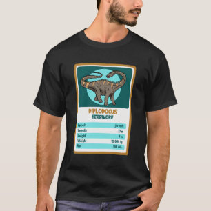 Camiseta Cuarteto Tarjeta Diplodocum Dinosaur Fact