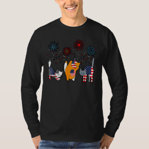 Camiseta Cuarto 4 De Julio Bandera Estadounidense Meowica G