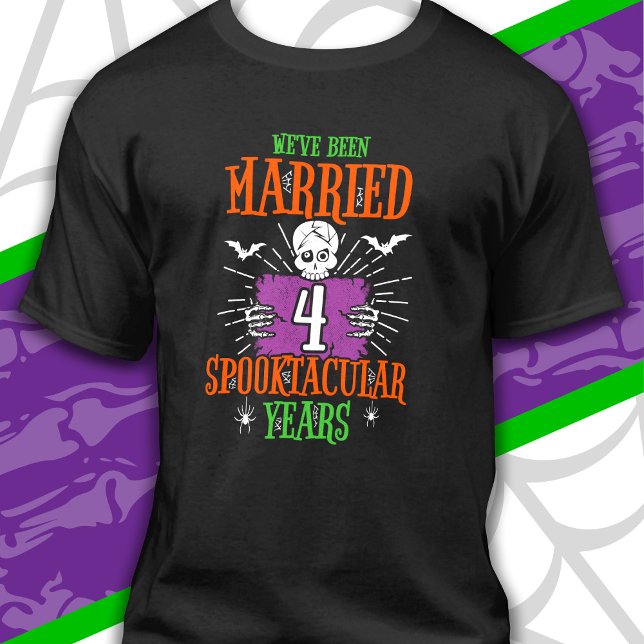 Camiseta Cuarto aniversario Boda de Halloween Spooktacular (Subido por el creador)