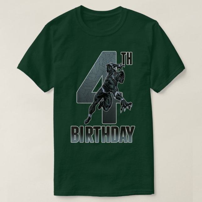 Camiseta Cuarto Cumpleaños De La Pantera Oscura Para Los Fa (Diseño del anverso)
