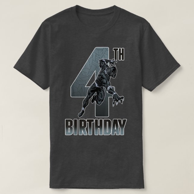 Camiseta Cuarto Cumpleaños De La Pantera Oscura Para Los Fa (Diseño del anverso)