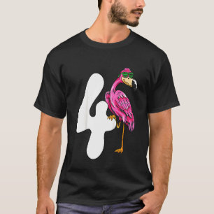 Camiseta Cuarto Cumpleaños De Los Niños Para Los Chicas Fla