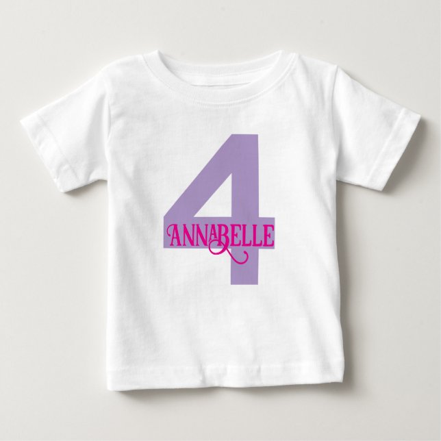 Camiseta cuarto cumpleaños niña (Anverso)