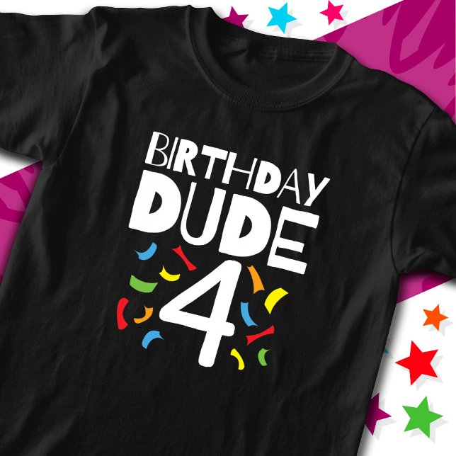 Camiseta Cuarto cumpleaños niño de 4 años Fiesta Amigo de c (Subido por el creador)