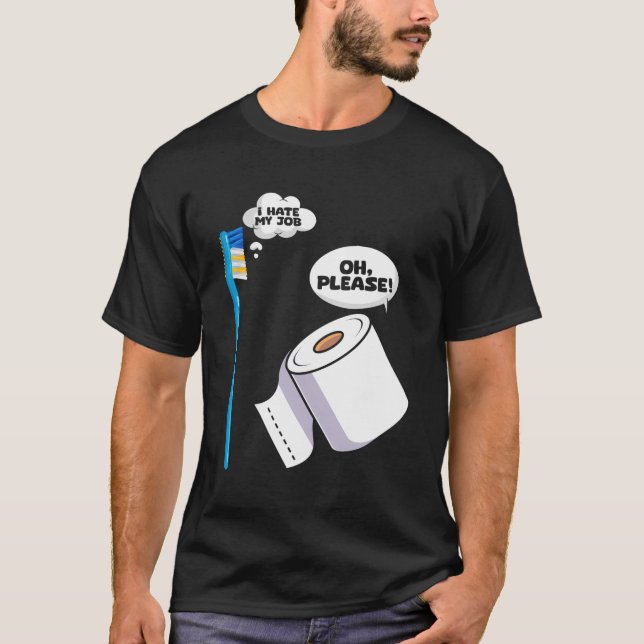 Camiseta Cuarto de baño Toilet Brush Toilet Paper Restroom  (Anverso)