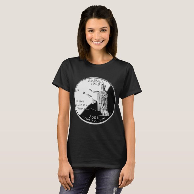 Camiseta Cuarto Falso del Estado de Hawái (Anverso completo)