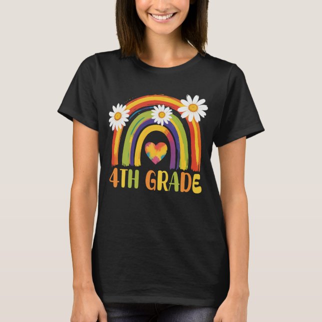 Camiseta Cuarto grado Arcoiris de vuelta a la escuela 4º gr (Anverso)