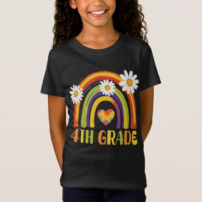 Camiseta Cuarto grado Arcoiris de vuelta a la escuela 4º gr (Anverso)