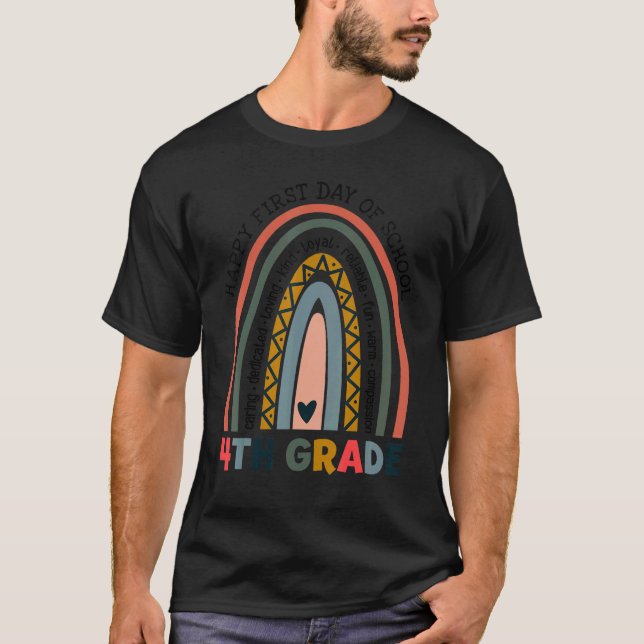 Camiseta Cuarto grado Chicas arcoiris Equipo de profesores  (Anverso)