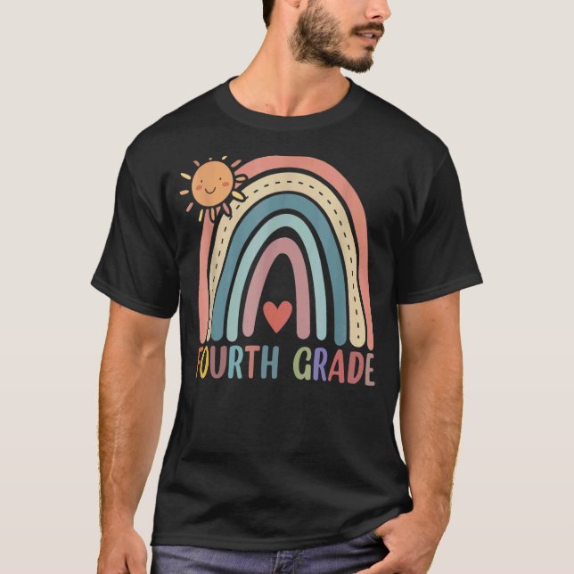 Camiseta Cuarto grado Chicas arcoiris Equipo de profesores  (Anverso)