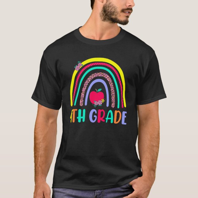 Camiseta Cuarto grado Chicas arcoiris Equipo de profesores  (Anverso)