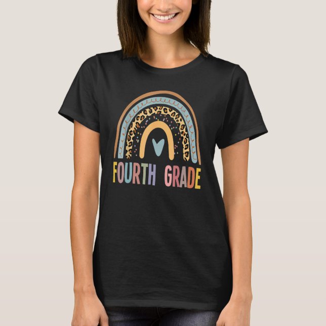 Camiseta Cuarto grado Chicas arcoiris Equipo de profesores  (Anverso)