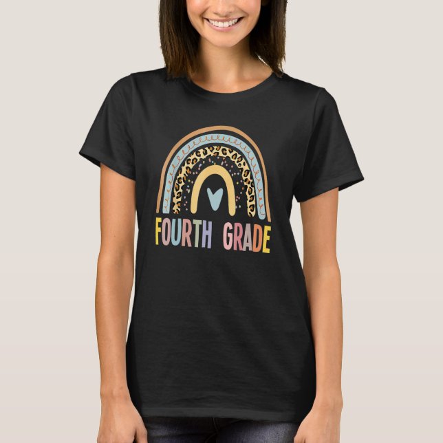 Camiseta Cuarto grado Chicas arcoiris Equipo de profesores  (Anverso)