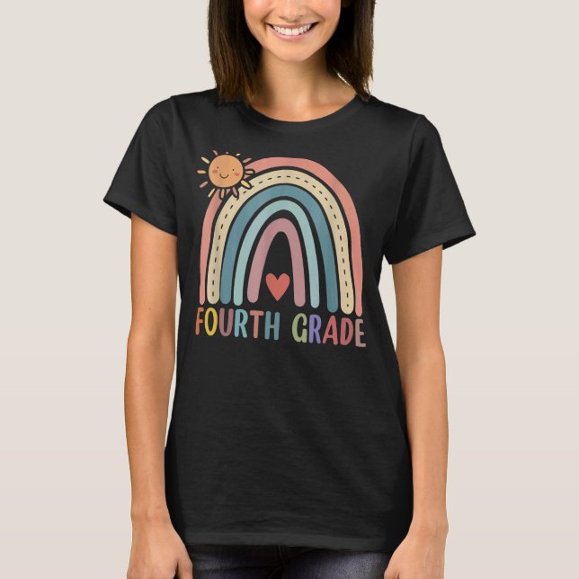 Camiseta Cuarto grado Chicas arcoiris Equipo de profesores  (Anverso)