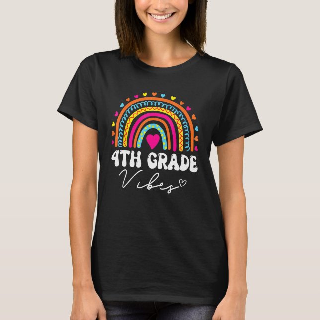Camiseta Cuarto grado Chicas arcoiris Equipo de profesores  (Anverso)