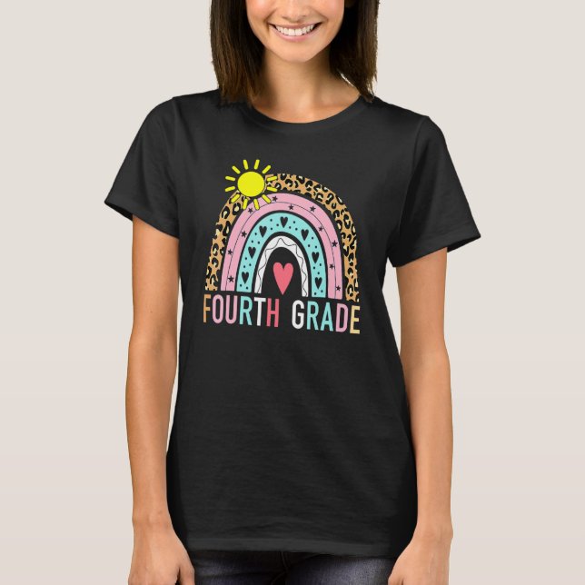 Camiseta Cuarto grado Chicas arcoiris Equipo de profesores  (Anverso)