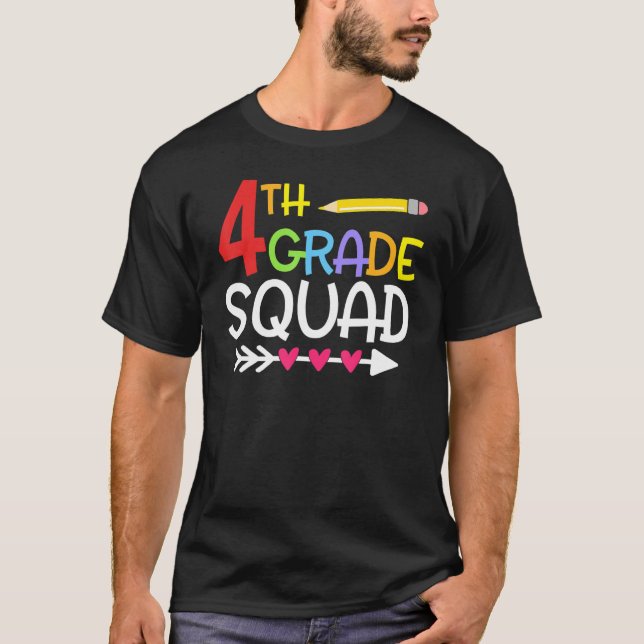 Camiseta Cuarto Grado de lápiz Cute de 4º Grado de Maestra  (Anverso)