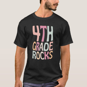 Camiseta Cuarto grado de profesor retro de rocas estudiante