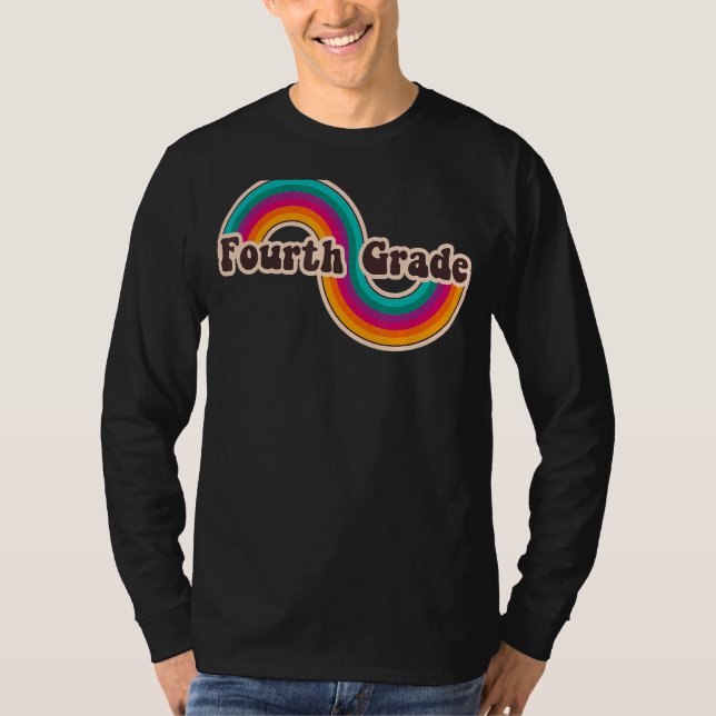 Camiseta Cuarto Grado Retro Arcoiris Cute 4º Grader De Vuel (Anverso)