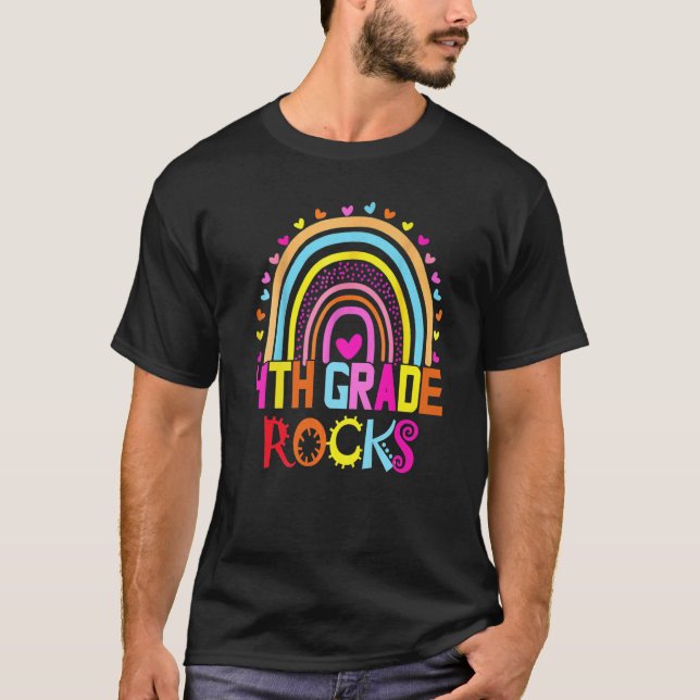 Camiseta Cuarto Grado Rocks Primer Día Equipo 4º Grado Rain (Anverso)