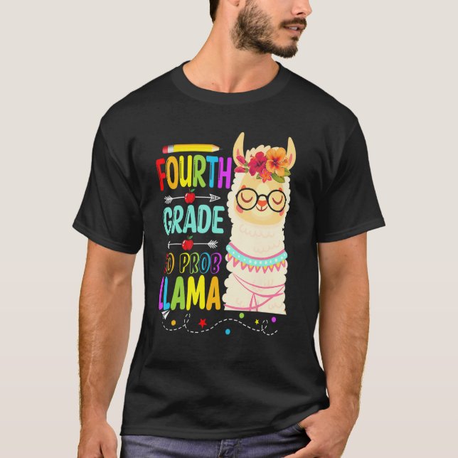 Camiseta Cuarto Grado Sin Prob Llama   Profesor Estudiante  (Anverso)